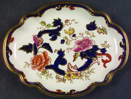 Mandalay Blue Multicolor Rose Tray 8"