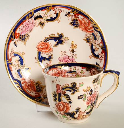 Mandalay Blue Multicolor Flat Demitasse Cup & Saucer Set