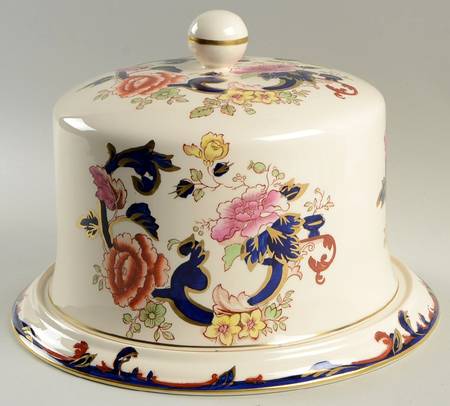 Mandalay Blue Multicolor Round Cheese Dish & Lid