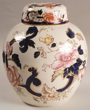 Mandalay Blue Multicolor Large Prunus Jar & Lid