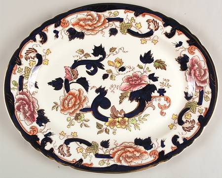 Mandalay Blue Multicolor 15" Oval Serving Platter