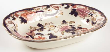 Mandalay Blue Multicolor 10" Oval Vegetable Bowl