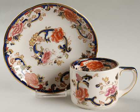 Mandalay Blue Multicolor Flat Cup & Saucer Set