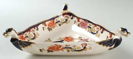 Mandalay Blue Multicolor 10" Triangular Vegetable Bowl