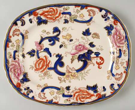 Mandalay Blue Multicolor 13" Oval Serving Platter