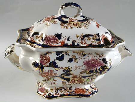 Mandalay Blue Multicolor Oval Tureen & Lid