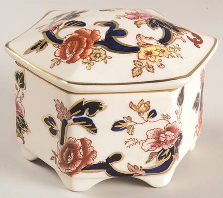 Mandalay Blue Multicolor Hexagonal Box & Lid