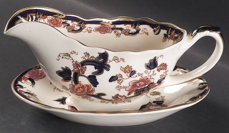 Mandalay Blue Multicolor Gravy Boat & Underplate