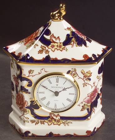 Mandalay Blue Multicolor Pagoda Clock