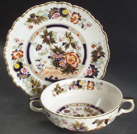 Mandarin Flat Cream Soup Bowl & Saucer Set