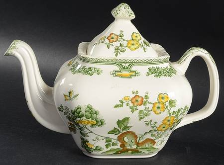 Manchu Green Multicolor Teapot & Lid