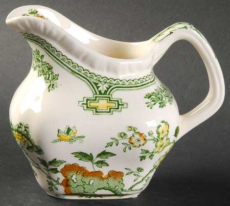 Manchu Green Multicolor Square Fan Creamer
