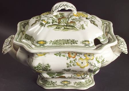 Manchu Green Multicolor Tureen &  Lid