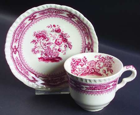 Manchu Pink Flat Cup & Saucer Set
