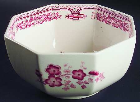 Manchu Pink 7" Octagonal Vegetable Bowl