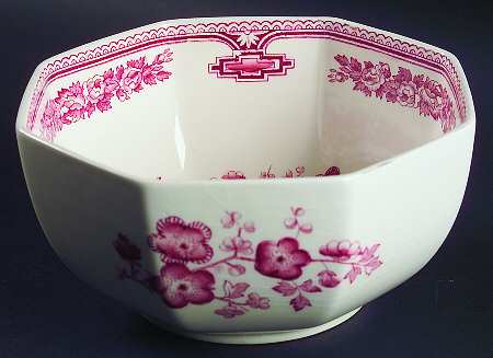 Manchu Pink 6" Octagonal Vegetable Bowl