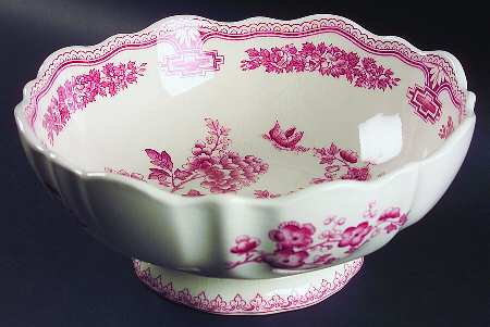 Manchu Pink Bruges Footed Salad Bowl