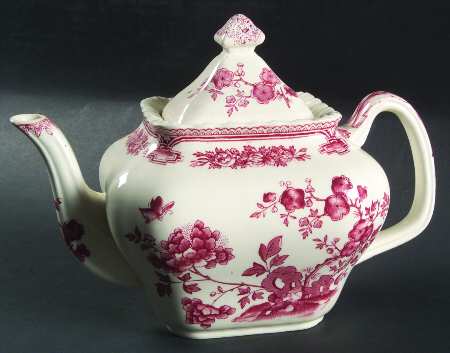 Manchu Pink Square Gadroon Teapot & Lid