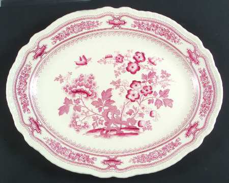 Manchu Pink 17" Oval Serving Platter