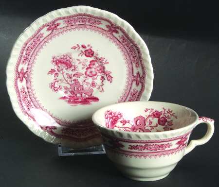 Manchu Pink Flat Cup & Saucer Set