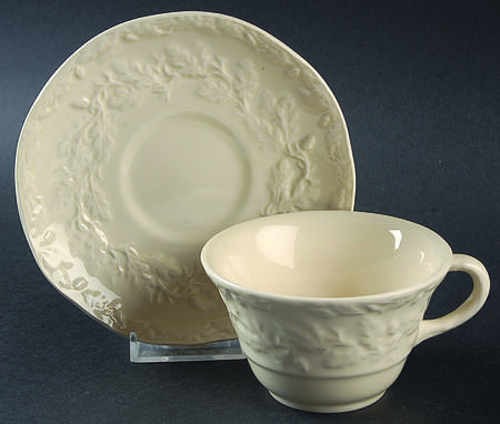 Mason's Oak Cream Flat Cup & Saucer Set