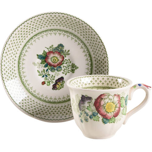 Paynsley Green Multicolor Flat Demitasse Cup & Saucer Set