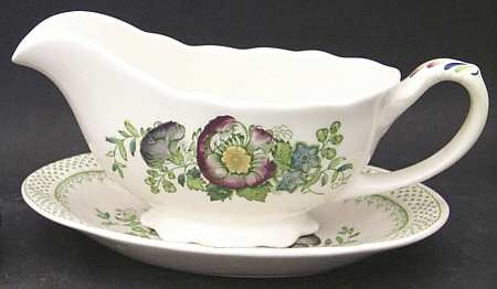 Paynsley Green Multicolor Gravy Boat & Underplate/Relish