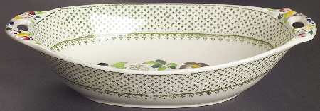 Paynsley Green Multicolor 10" Oval Vegetable Bowl