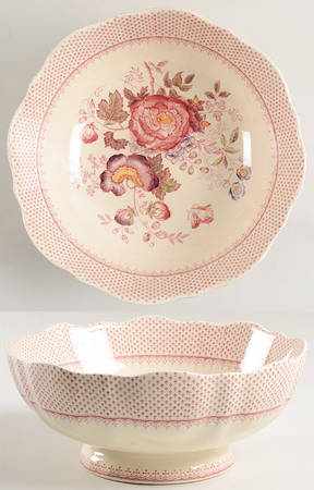Paynsley Pink Bruges Footed Salad Bowl