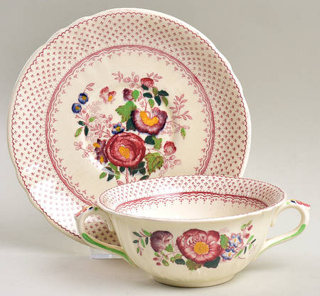 Paynsley Pink Flat Cream Soup Bowl & Saucer Set