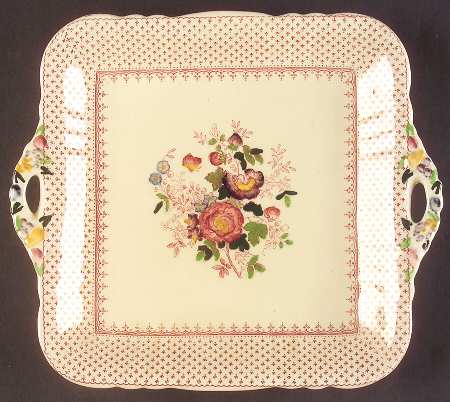 Paynsley Pink Square Handled Cake Plate