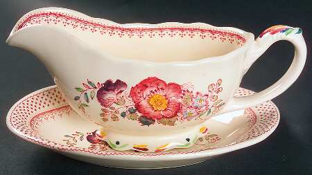 Paynsley Pink Gravy Boat & Underplate/Relish