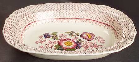 Paynsley Pink 10" Oval Vegetable Bowl