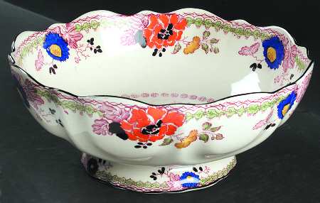 Persiana (Black Trim) Bruges Footed Salad Bowl