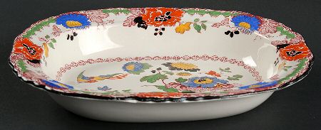 Persiana (Black Trim) 9" Oval Vegetable Bowl