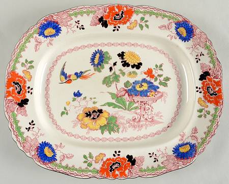 Persiana (Black Trim) 13" Oval Serving Platter