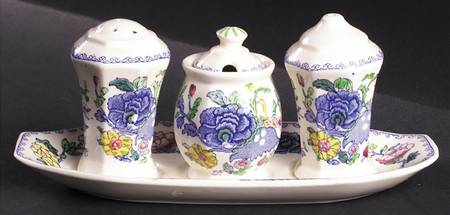 Regency Plantation Colonial Salt & Pepper, Mustard with Lid & Tray