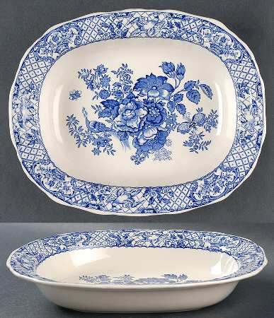 Stratford Royal Blue (No Trim) 10" Oval Vegetable Bowl