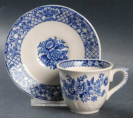Stratford Royal Blue (No Trim) Flat Demitasse Cup & Saucer Set