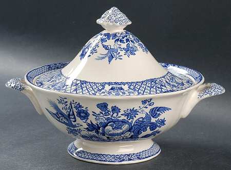 Stratford Royal Blue (No Trim) Round Covered Vegetable