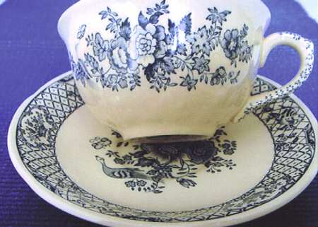 Stratford Royal Blue (No Trim) Flat Cup & Saucer Set