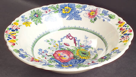 Strathmore Blue Multicolor 9" Round Vegetable Bowl