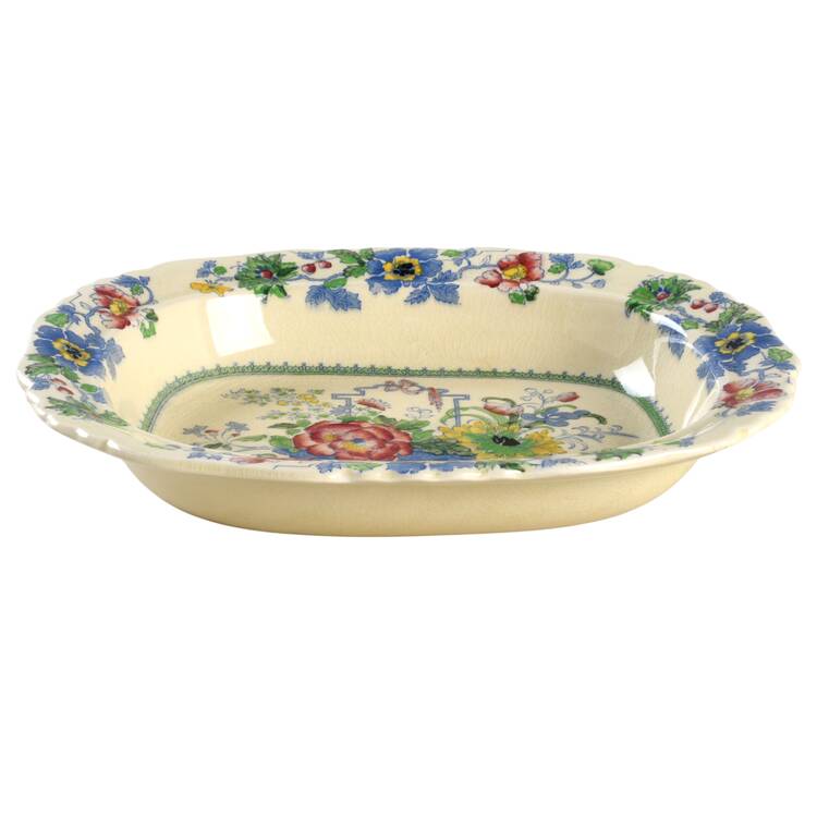Strathmore Blue Multicolor 10" Oval Vegetable Bowl