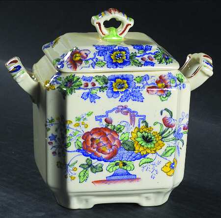 Strathmore Blue Multicolor Sugar Bowl & Lid
