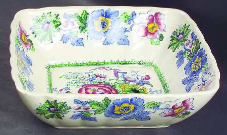Strathmore Blue Multicolor 7" Square Vegetable Bowl