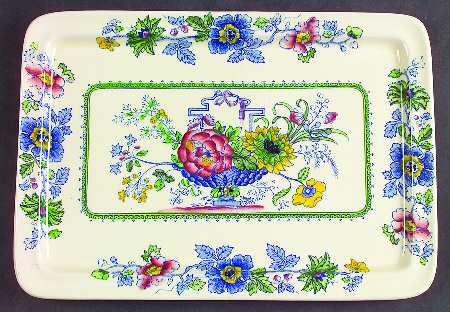 Strathmore Blue Multicolor Rectangular Tray 11"