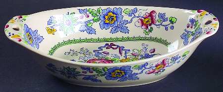 Strathmore Blue Multicolor 10" Oval Vegetable Bowl
