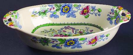 Strathmore Blue Multicolor 10" Oval Vegetable Bowl