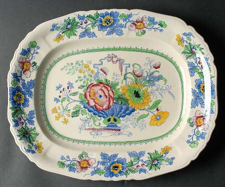 Strathmore Blue Multicolor 15" Oval Serving Platter