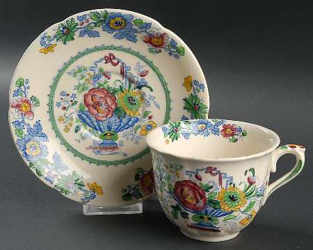 Strathmore Blue Multicolor Oversized Cup & Saucer Set